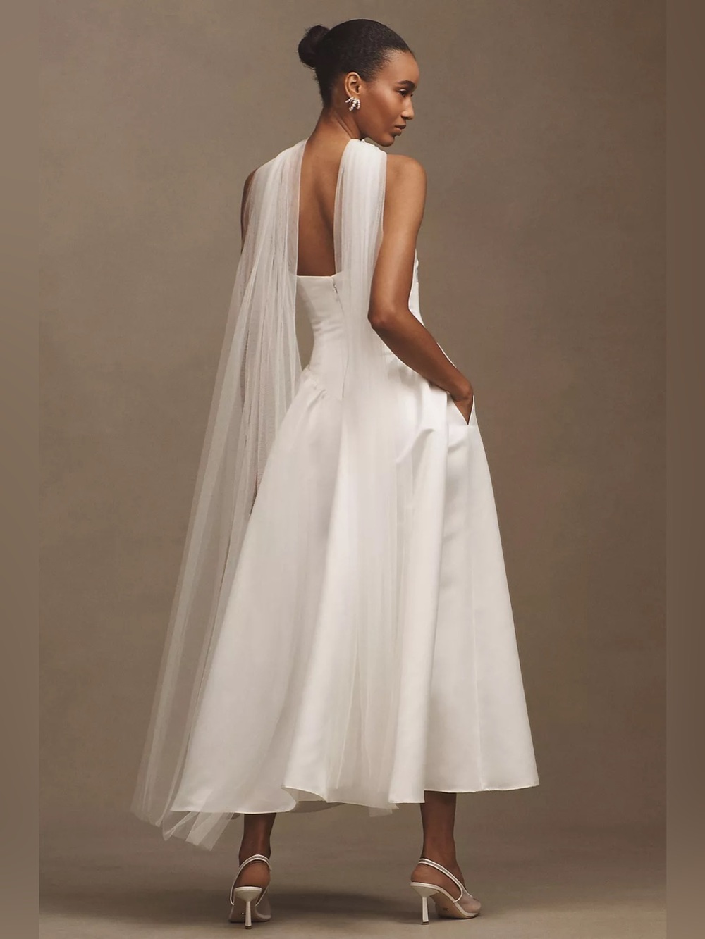 Anthropologie Watters Rickey Strapless Basque-Waist A-Line Midi Dress - Picture 3 of 15